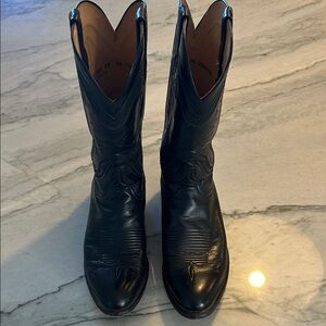 Lucchese Tan Leather Cowboy Boots